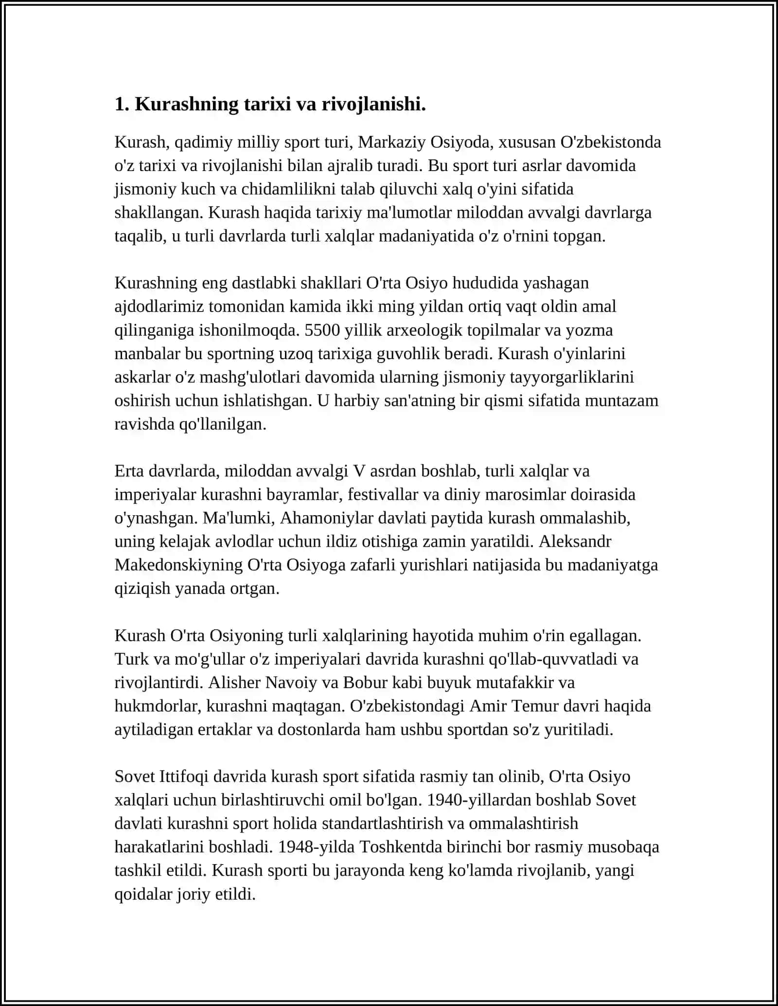 KURASH SPORTDA MUSOBAQA OLDI TAYYORGARLIGI VA XAKAMLIK QILISH NAZARIYASI VA USLUBIYOTI 3