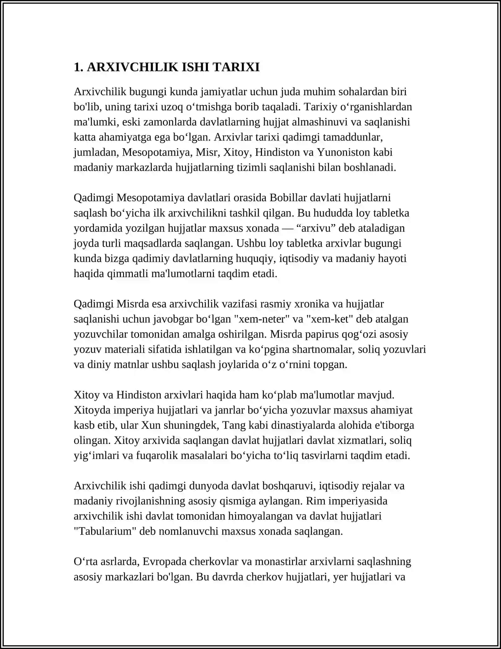 ARXIV UCHUN MUTAXASSIS XODIMLAR TOSHKENT MADANIYAT INSTITUTIDA HAMDA OʻZBEKISTON MILLIY UNIVERSITETI TARIX FAKULTETIDA TAYYORLANADI 3