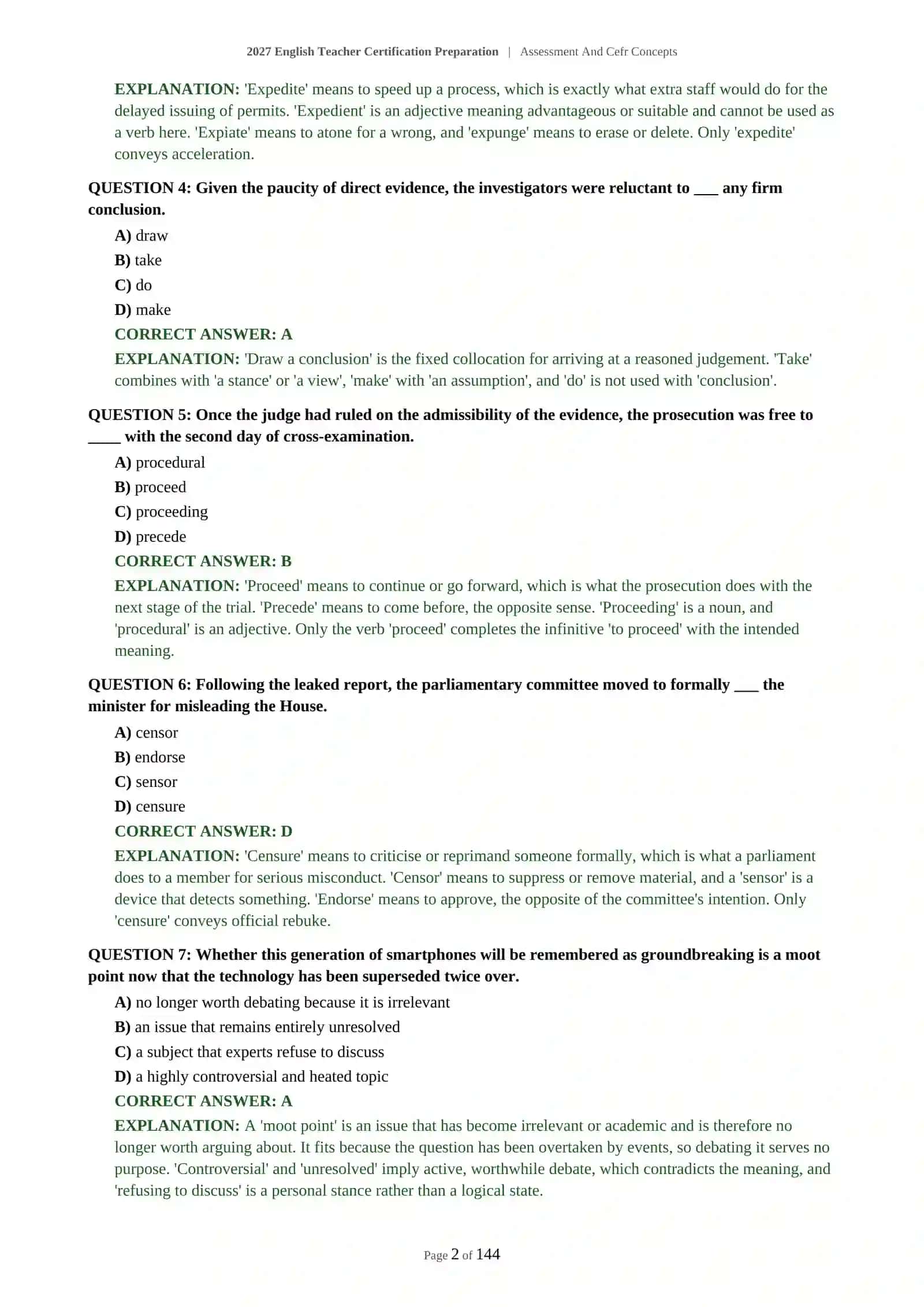 English Teacher Assessment - Assessment and CEFR Concepts | 2027 Certification Preparation 3
