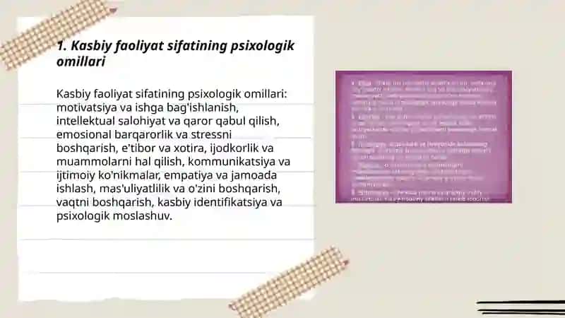 Kasbiy faoliyat sifatining psixologik omillari 3
