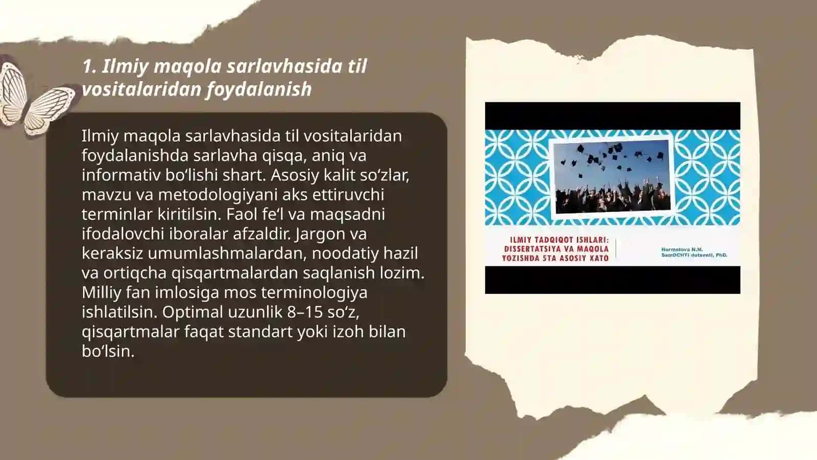 Ilmiy maqola sarlavhasida til vositalaridan foydalanish 3