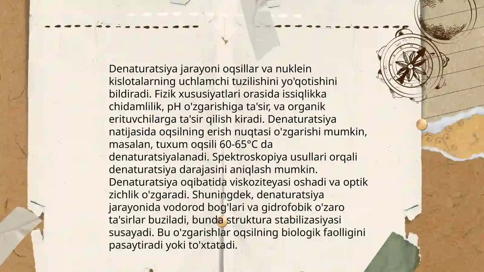 Oqsillar denaturatsiyasi va uning biologik ahamiyati 3