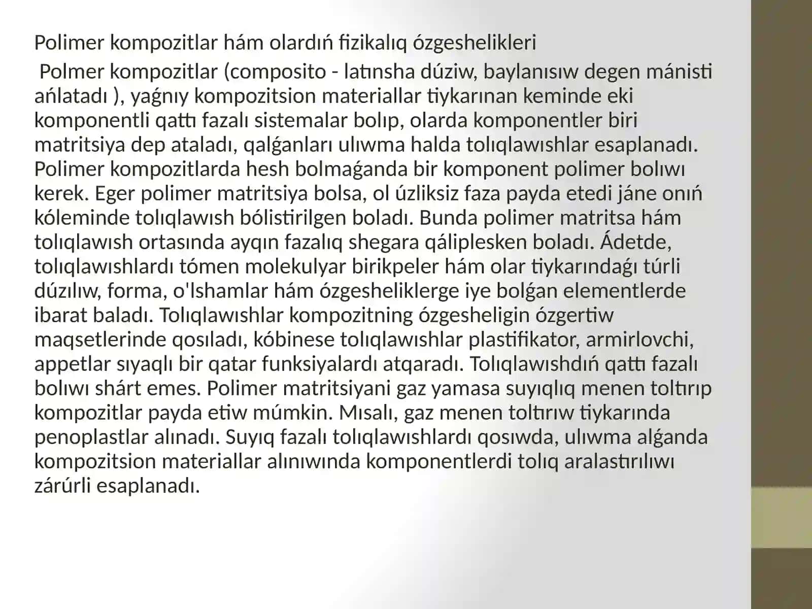 Polimer Kompozitlar ha’m Nanotizimlar 3