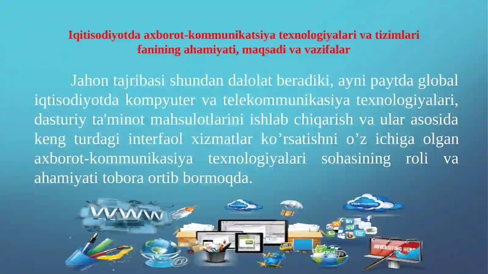 Iqtisodiyotdagi Axbarot-Kommunikatsiyat Texnologiyalari 3