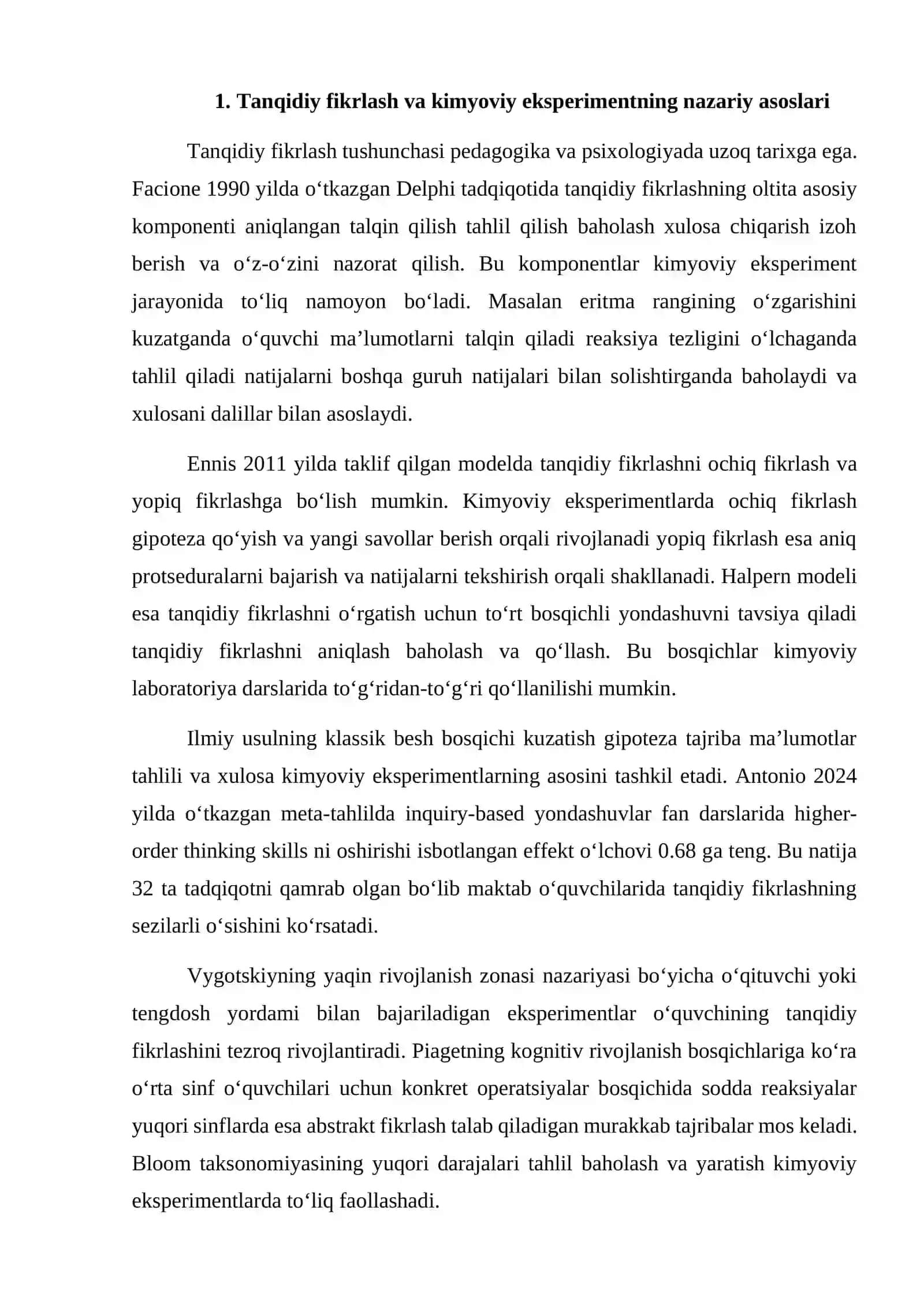 Maktab o‘quvchilarining tanqidiy fikrlashini kimyoviy eksperiment o‘tkazish orqali shakllantirish 3