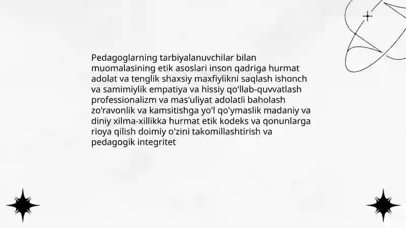 Pedagoglarning tarbiyalanuvchilar bilan muomalasining mohiyati 3