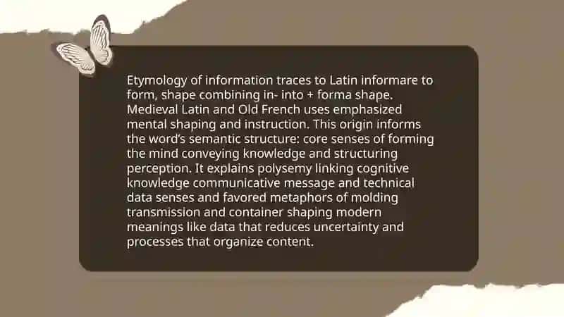 Etymology and its Influence on the Semantic Structure of "Information" 3