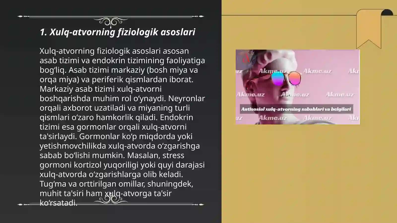 Xulq-atvorning psixofizologik asosi. Ong taraqqiyoti va ongsizlik 3