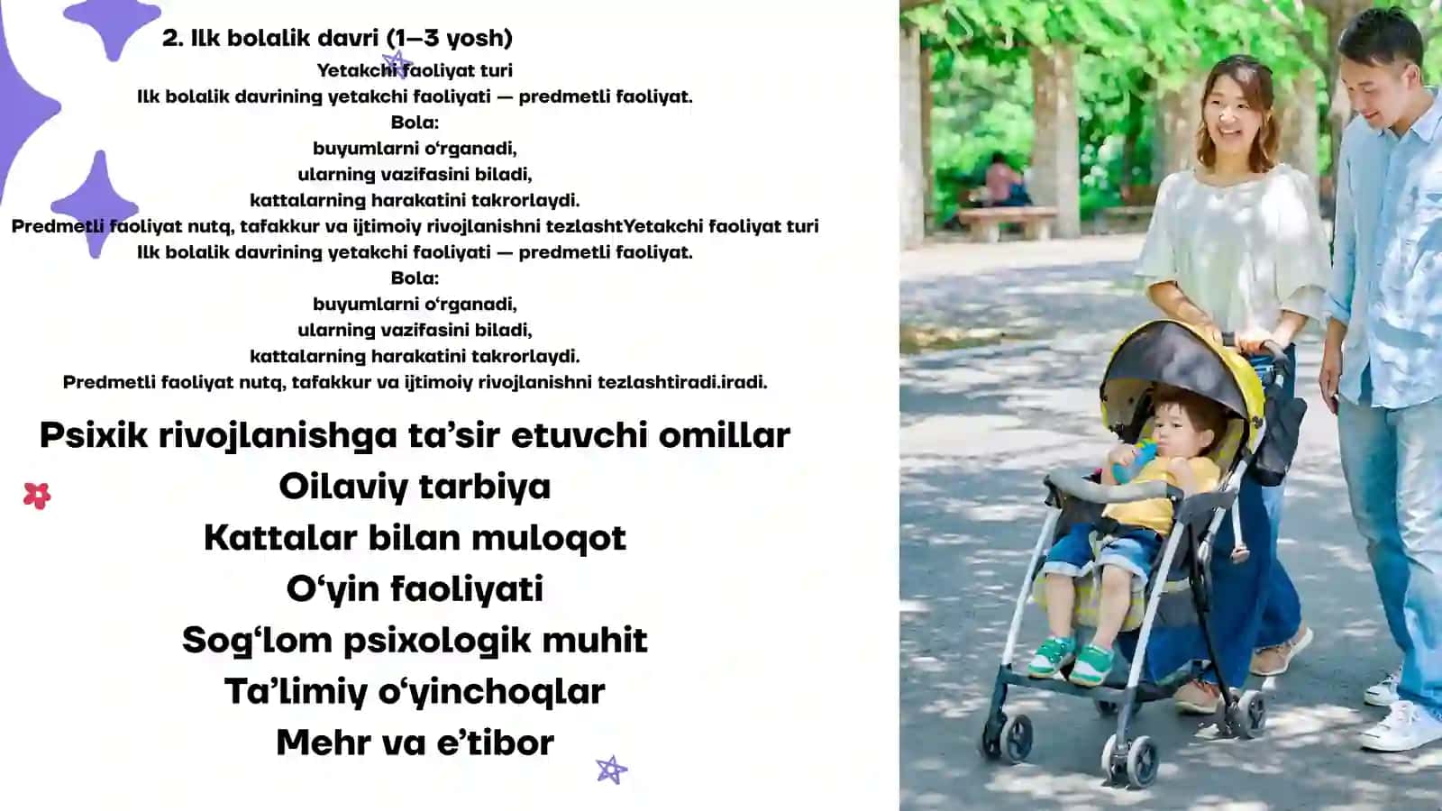 Ontogenezning ilk bosqichlari insonning psixik rivojlanishiga xos xususiyatilari ilk bolalik davri 3