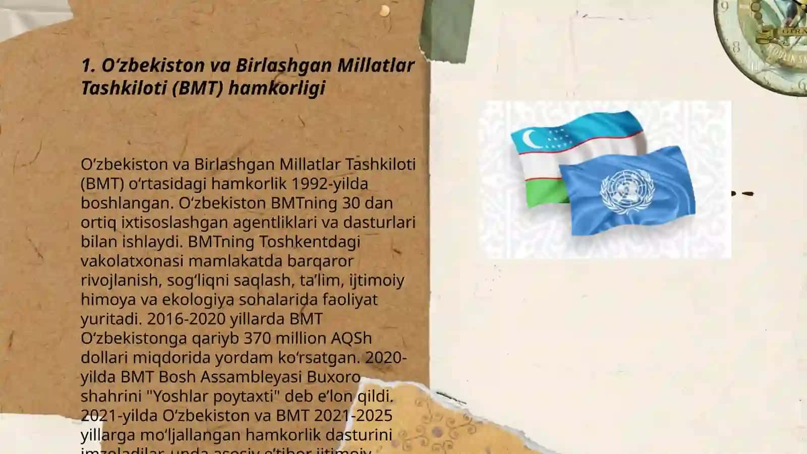 O‘zbekistonning xalqaro tashkilotlar bilan hamkorlik aloqalari 3