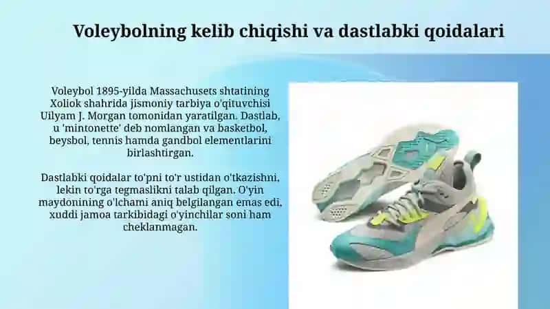Voleybolning kelib chiqish tarixi va Oʻzbekistonda vujudga kelishi 3