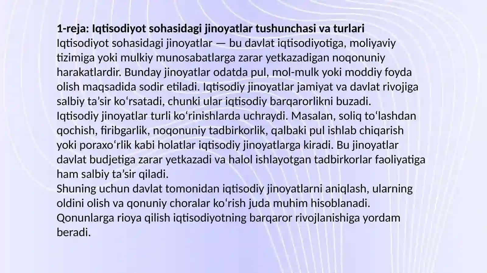 IQTISODIYOT SOHASIDAGI JINOYATLAR 3