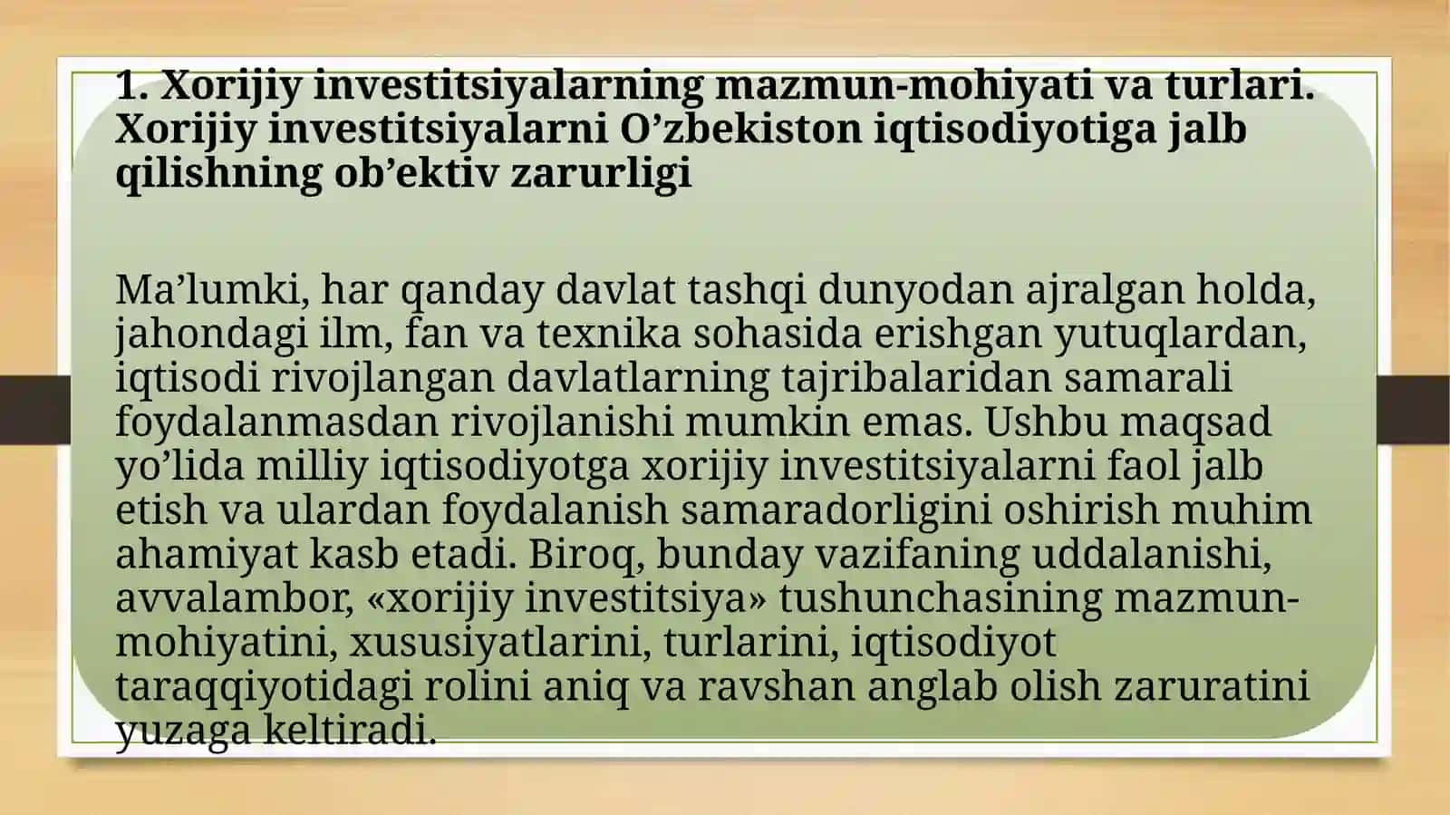 Iqtisodiyotni rivojlantirishda investitsiyalarni roli 3