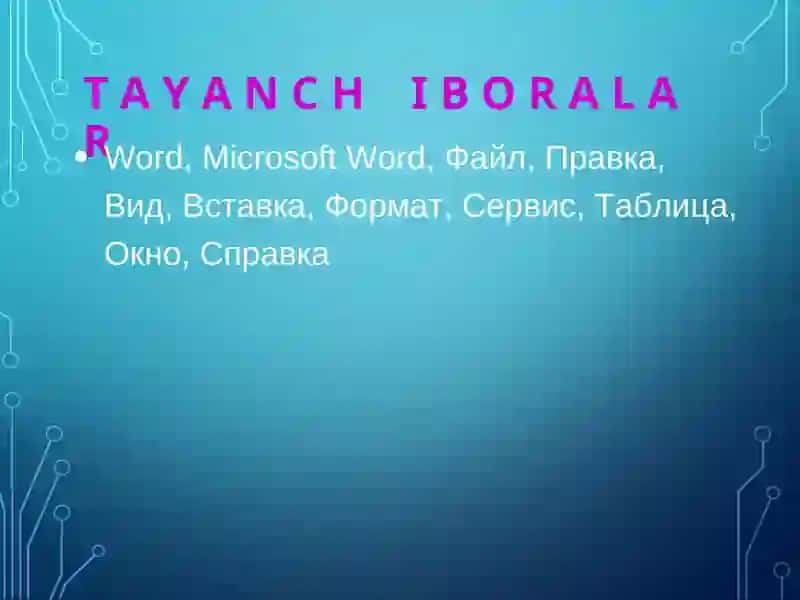 Microsoft Word matn muharriri 3