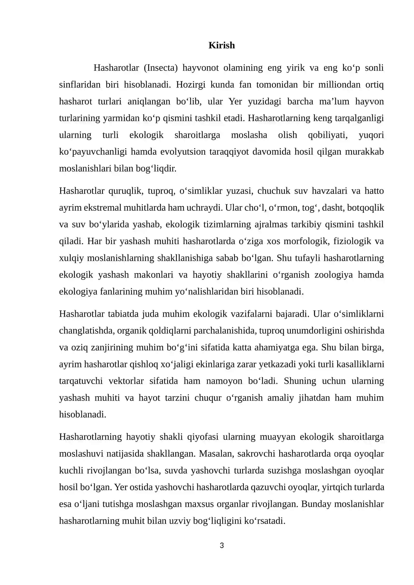 Hasharotlarning ekologik yashash makoni va hayotiy shakli qiyofasi 3