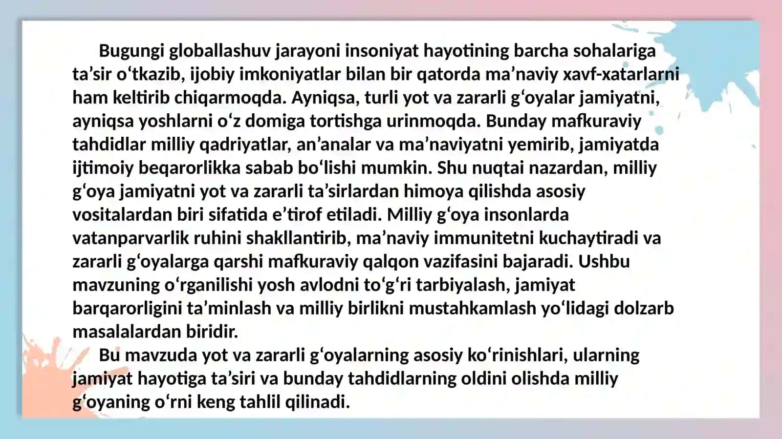 Milliy g‘oya tarixi va nazariyasi 3