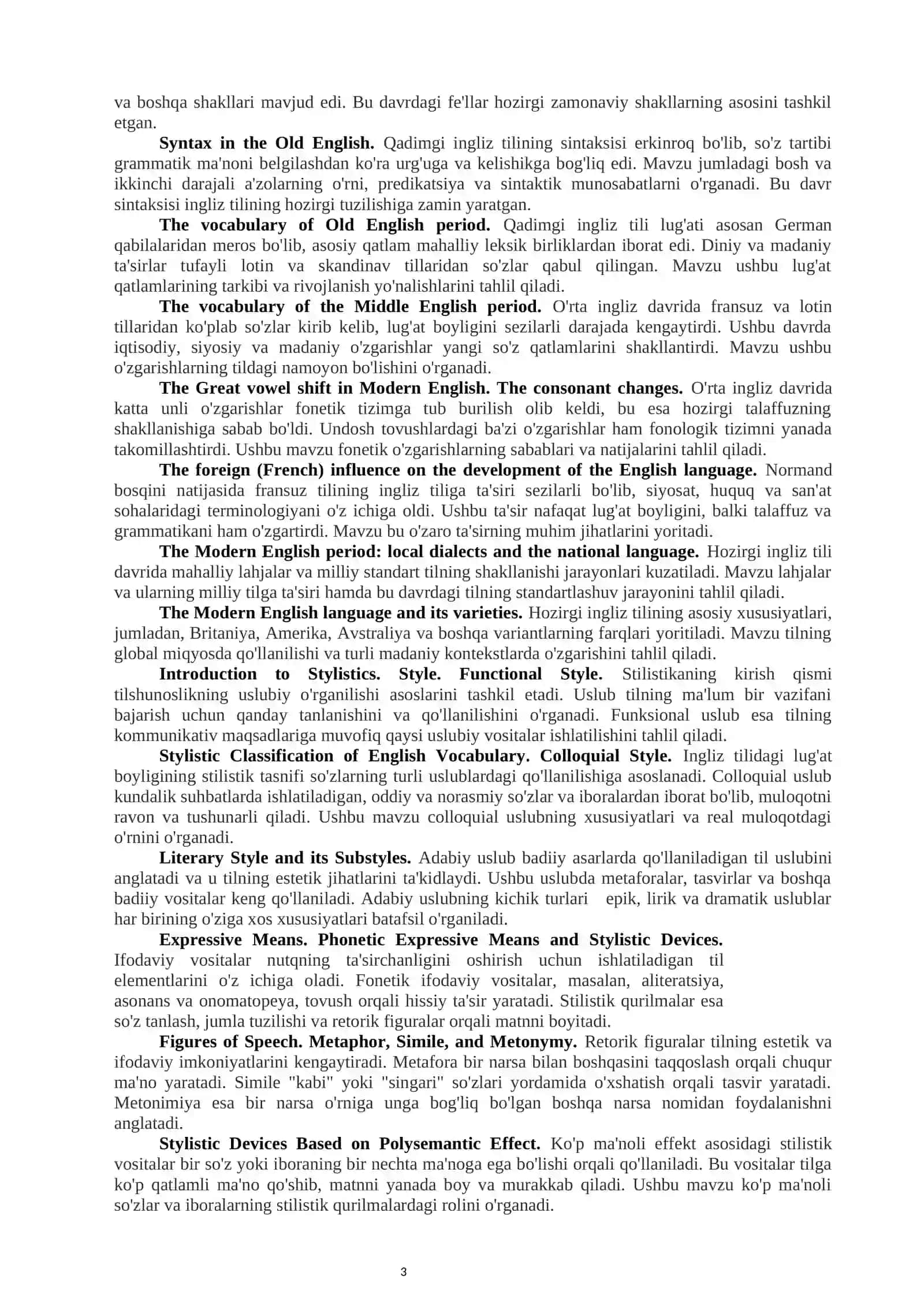 YAKUNIY DAVLAT ATTESTATSIYASI o’tkaziladigan fanlar tarkibi 3