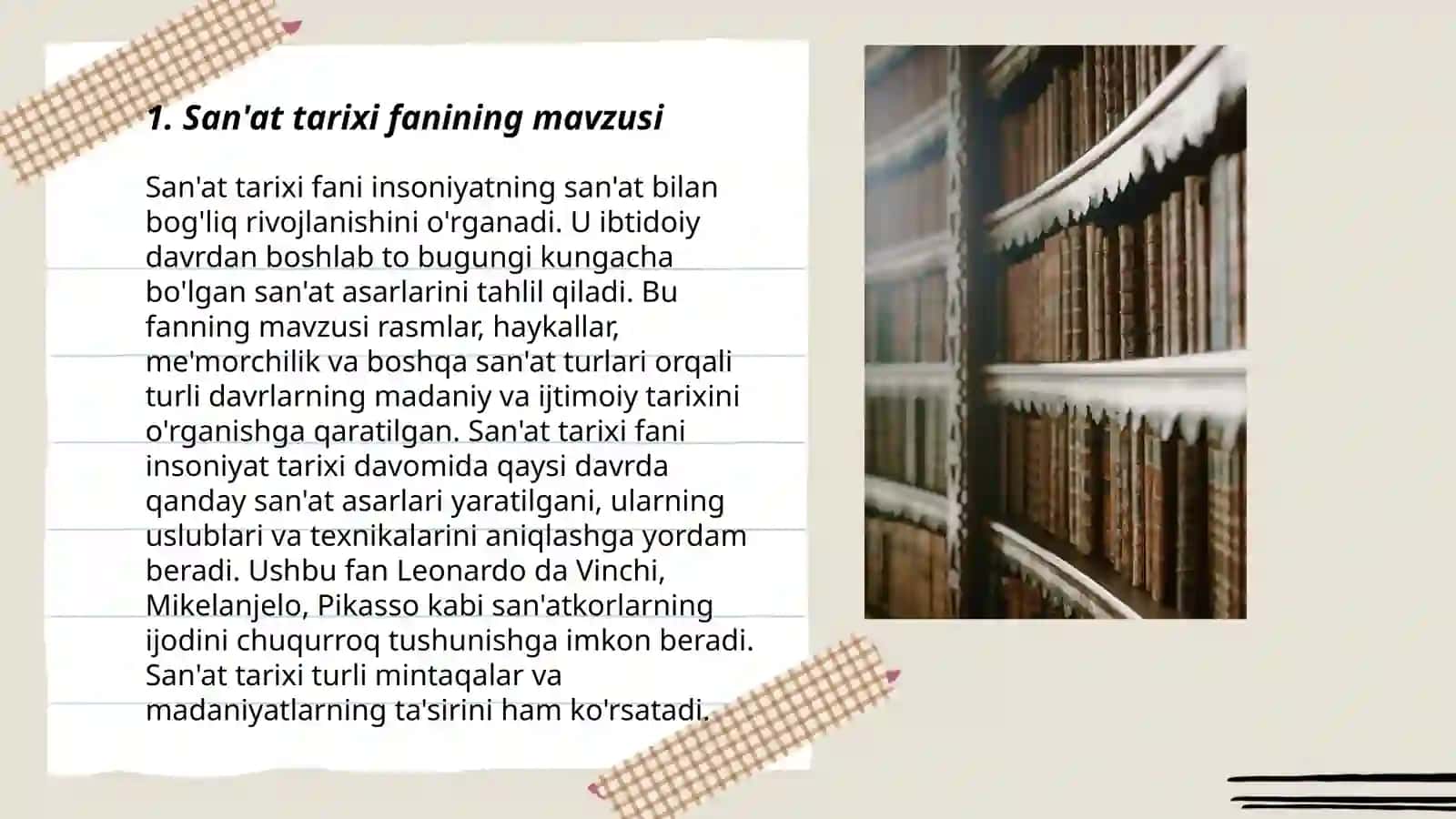 San'at tarixi faniga kirish va faning maqsad vazifalari 3