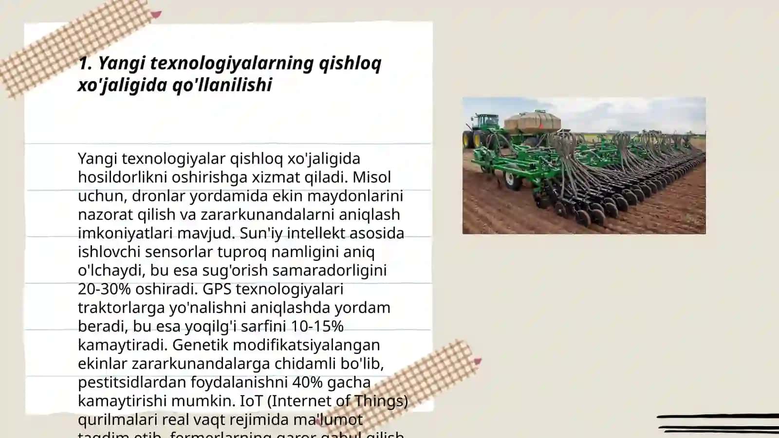 Yangi texnologiyalarning qishloq xo'jaligida qo'llanilishi 3