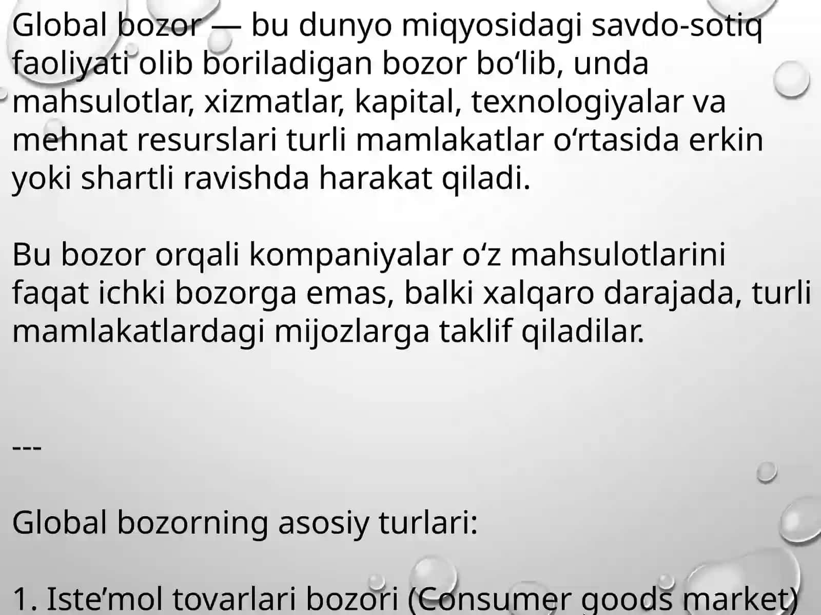 Global bozor va uning turlari 3
