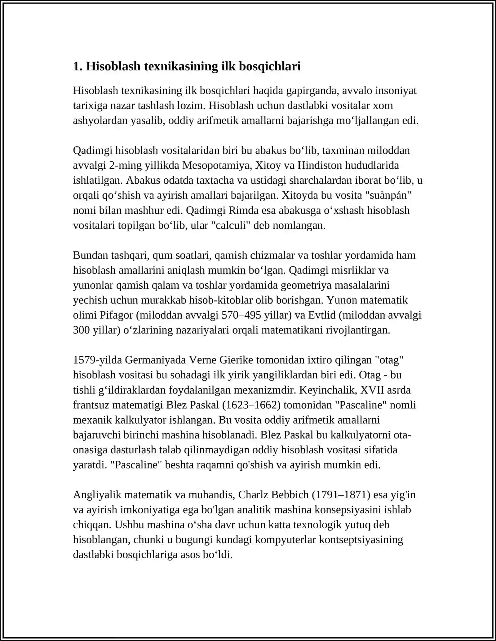 HISOBLASH TEXNIKASI RIVOJLANISH TARIXI VA AVLODLARI HAQIDA 3