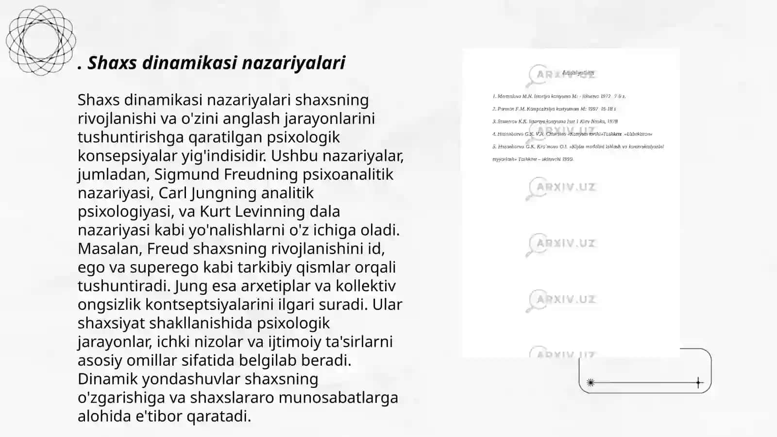 Shaxs dinamik sohasinining psiologik konsepsiyalari 3
