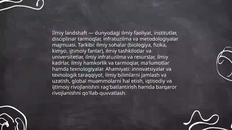 Dunyoning ilmiy landshafti va evolutsiyasi mavzusida referat tayyorlash 3