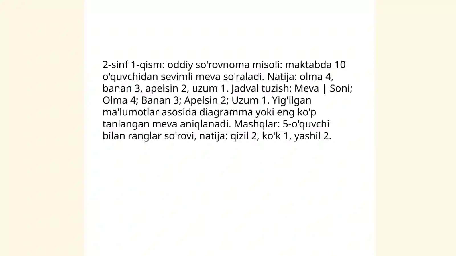 Xalqaro baxolash: Egma xalqaro baholash dasturida malumotlar va noaniqlilik mazmun sohasiga oid topshiriqlar 3