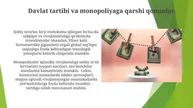 Davlat tartibi va monopoliyaga qarshi qonunlar 3