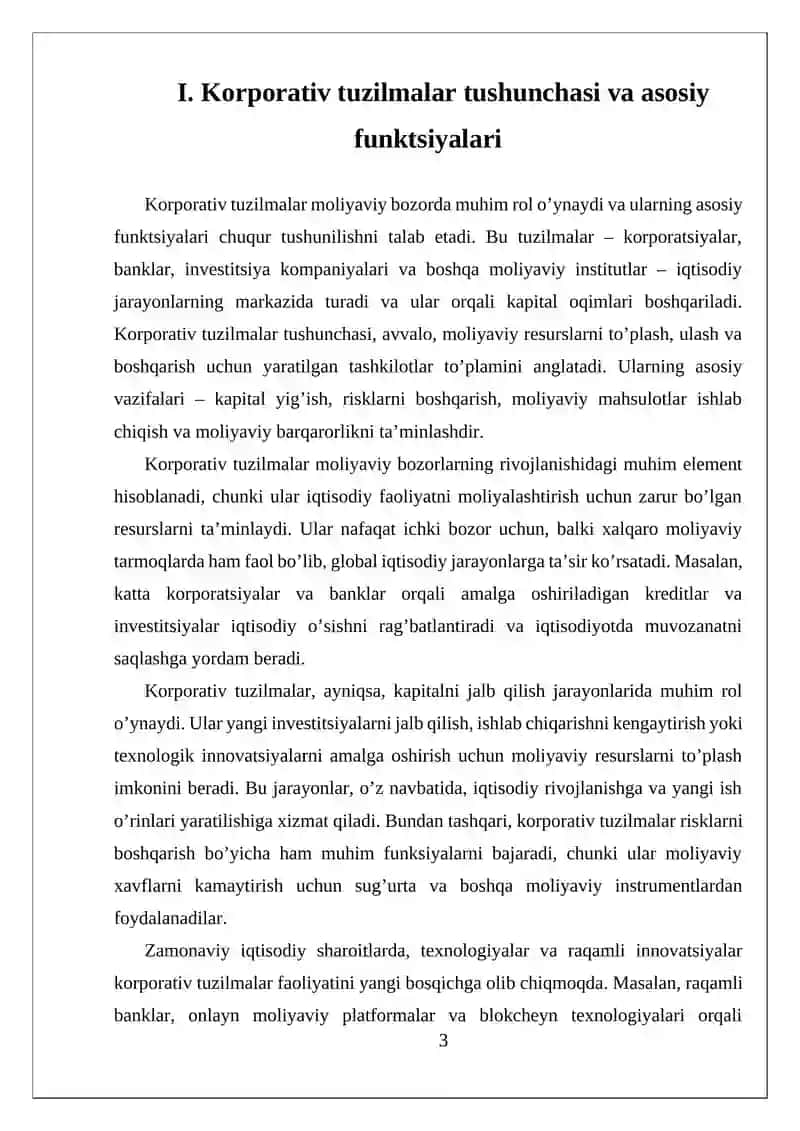 Moliyaviy bozorda korporativ tuzilmalar ishtiroki 3