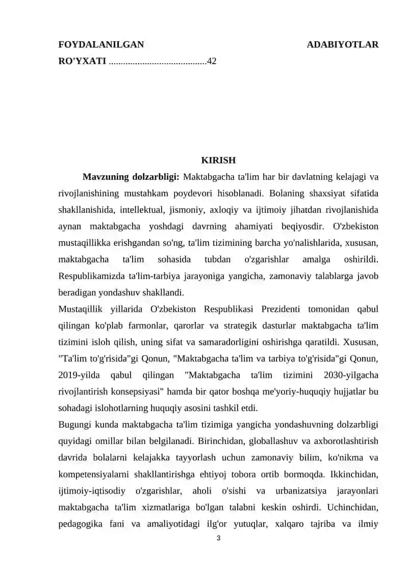 MAKTABGACHA TA'LIM TIZIMINING RIVOJLANISH BOSQICHLARI VA NORMATIV-HUQUQIY ASOSLARI 3