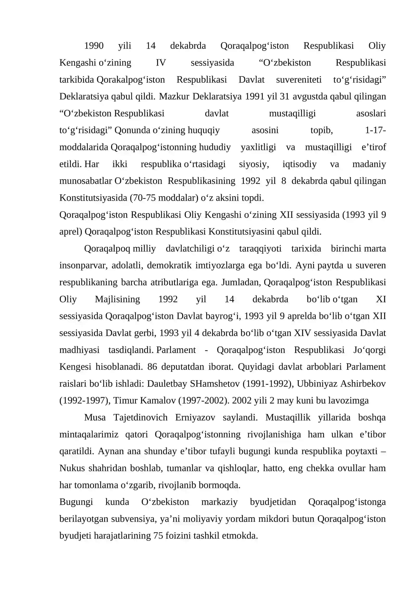 Mustaqillik Yillarida Qoraqalpog’iston Respublikasi 3