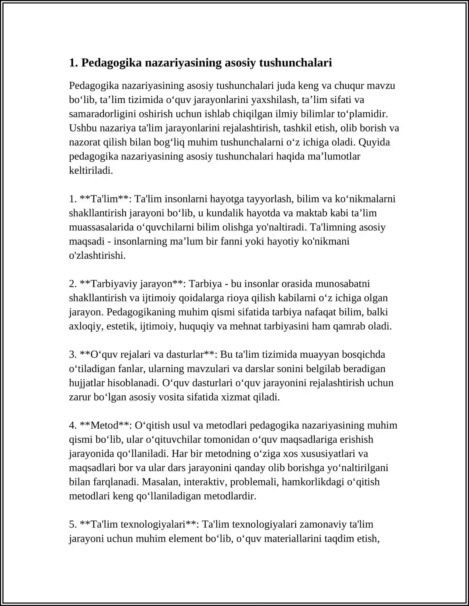 PEDAGOGIKA NAZARIYASI FANINING MAZMUNI VA MOHIYATI PREDMETI 3