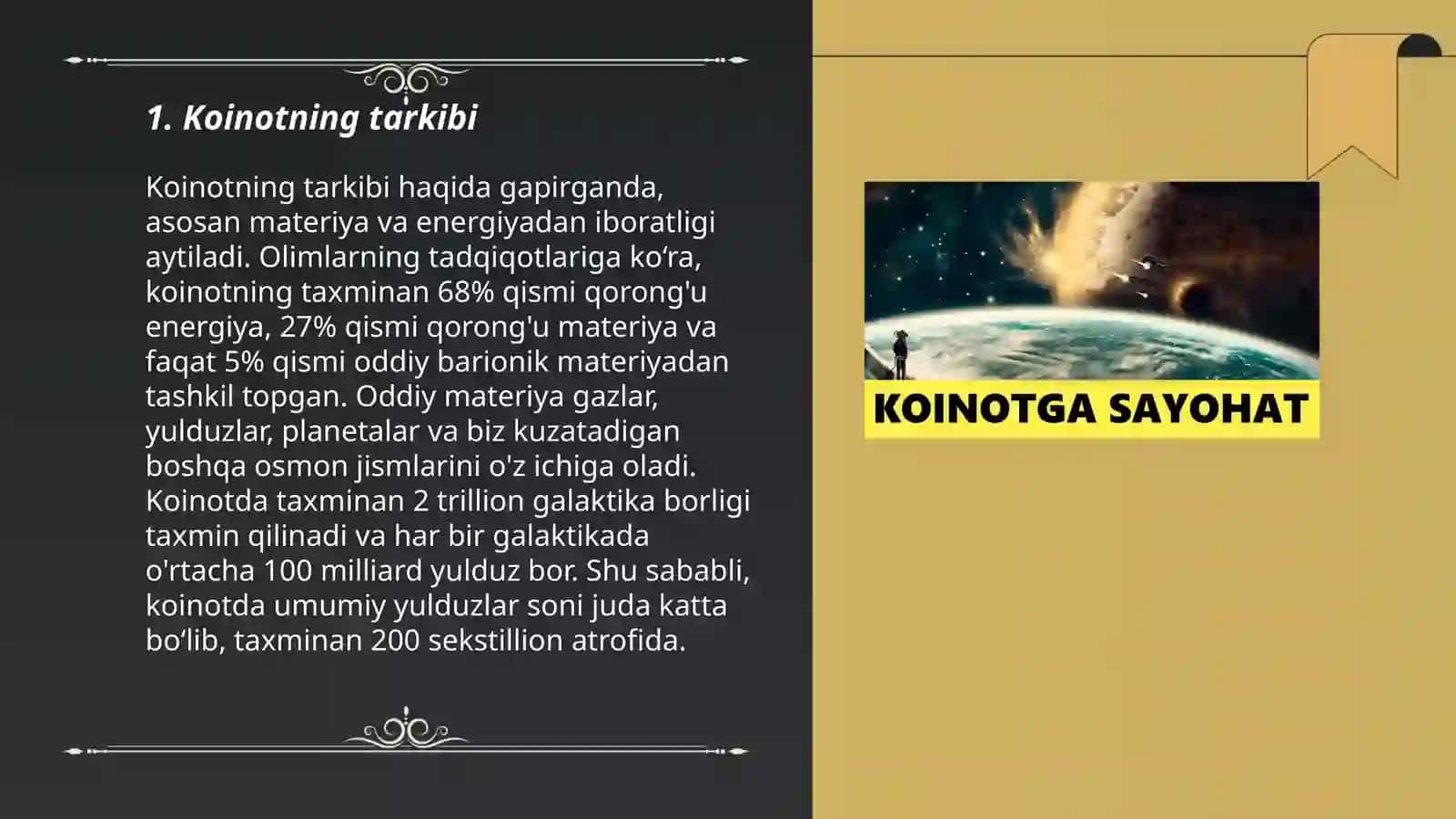 Koinot haqida tushuncha va quyosh tizimi 3