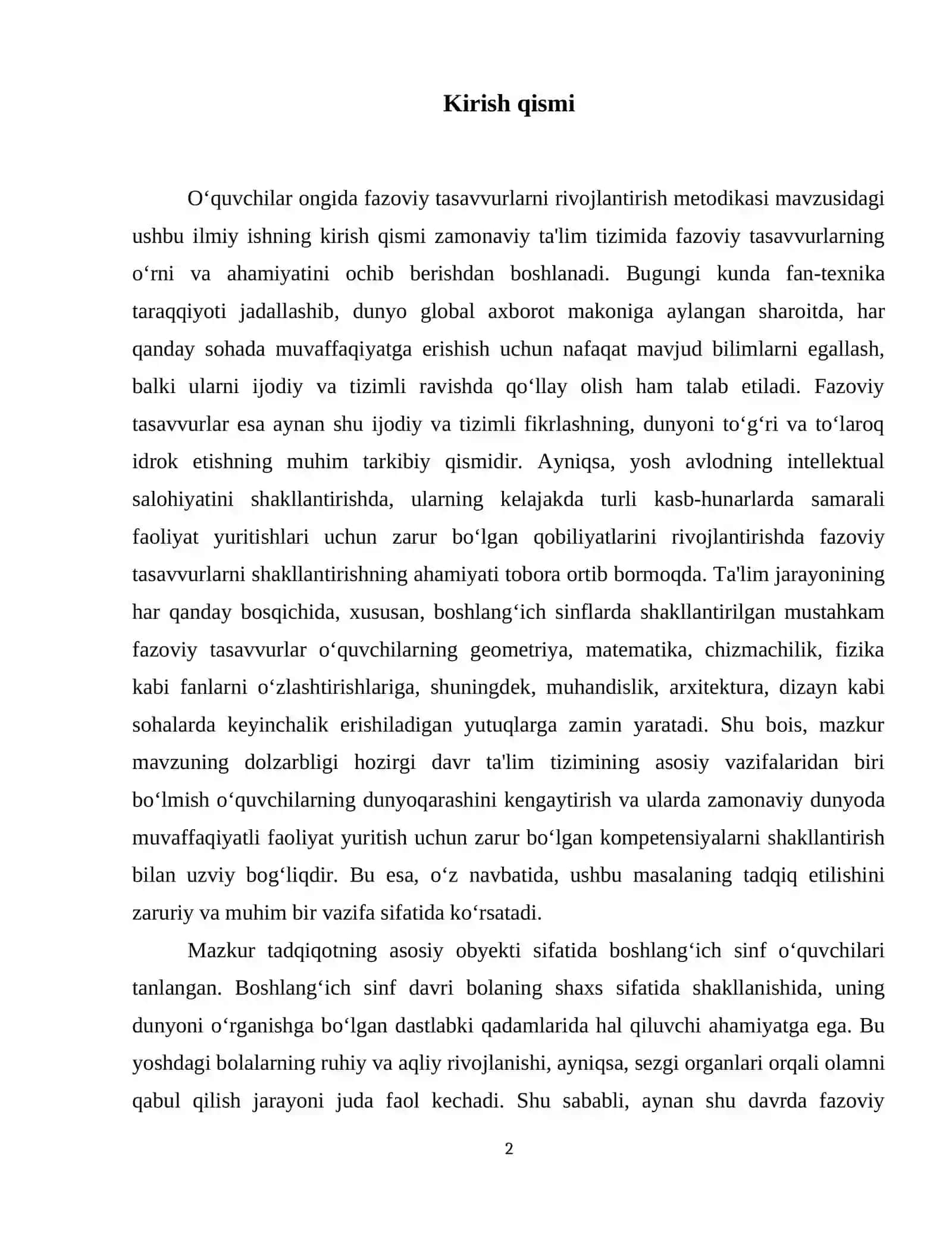 Oʻquvchilar ongida fazoviy tasavvurlarni rivojlantirish metodikasi 3