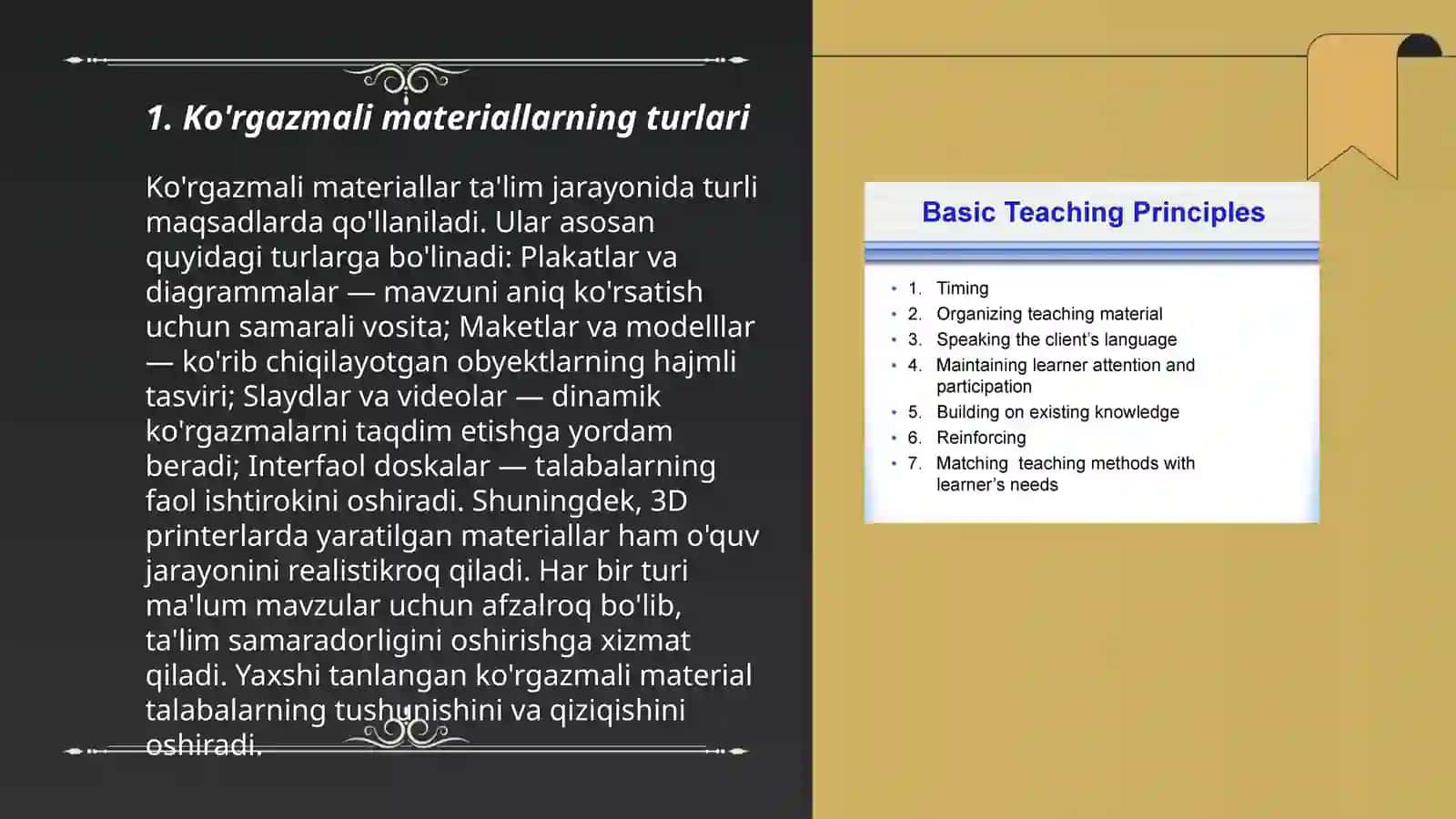 O`rgatishning ko`rgazmali metod va usullari 3