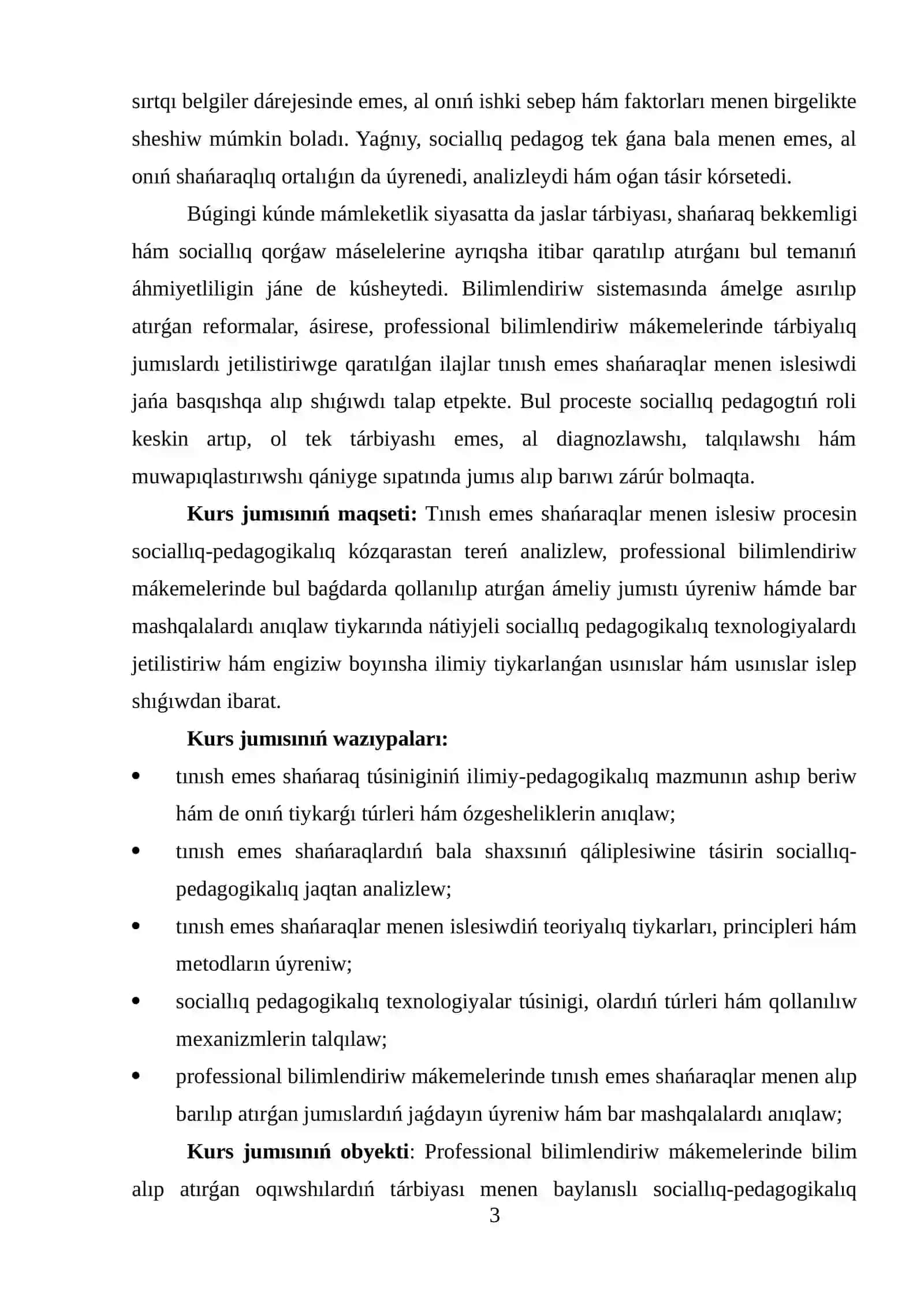 Tınısh emes shańaraqlar menen islesiwdiń ámeliy jaǵdayı hám onı jetilistiriw jolları 3