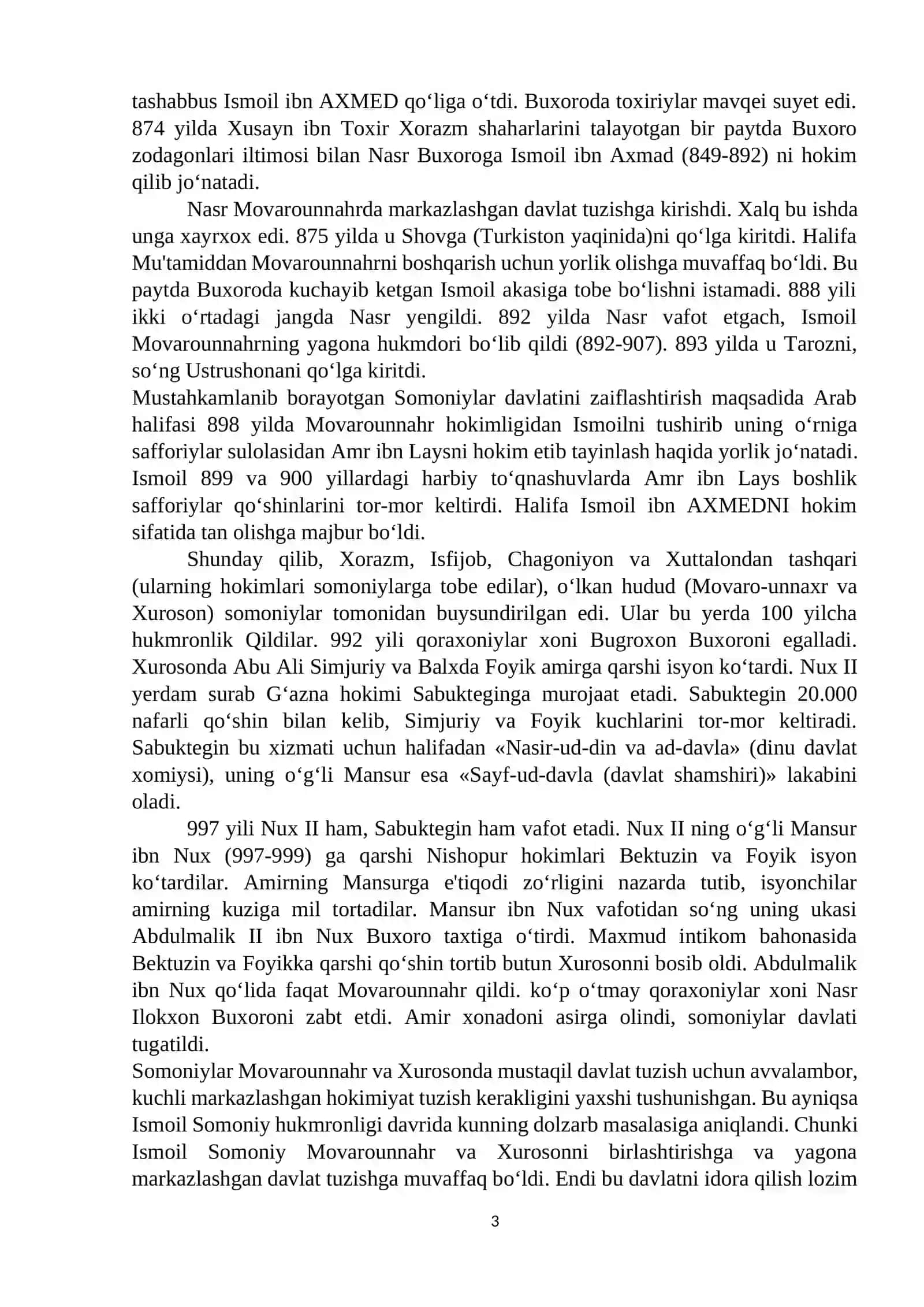 O’zbek davlatchiligining shakllanishi va taraqqiyot bosqichlari 3