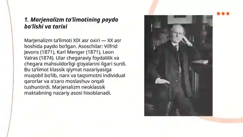 Marjenalizm ta’limoti va neoklassik iqtisodiy maktablari 3