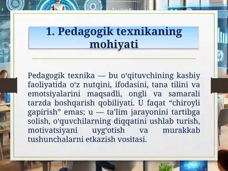 Pedagogik texnika va aktyorlik xususiyatlar 3