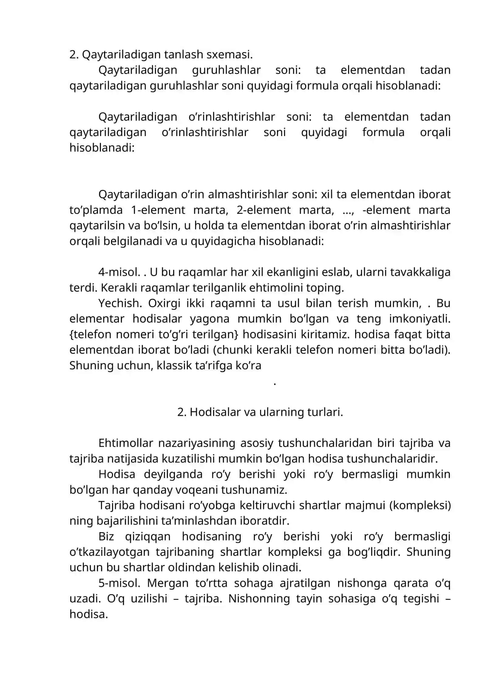 HODISALAR VA ULARNING EHTIMOLLIKLARI 3