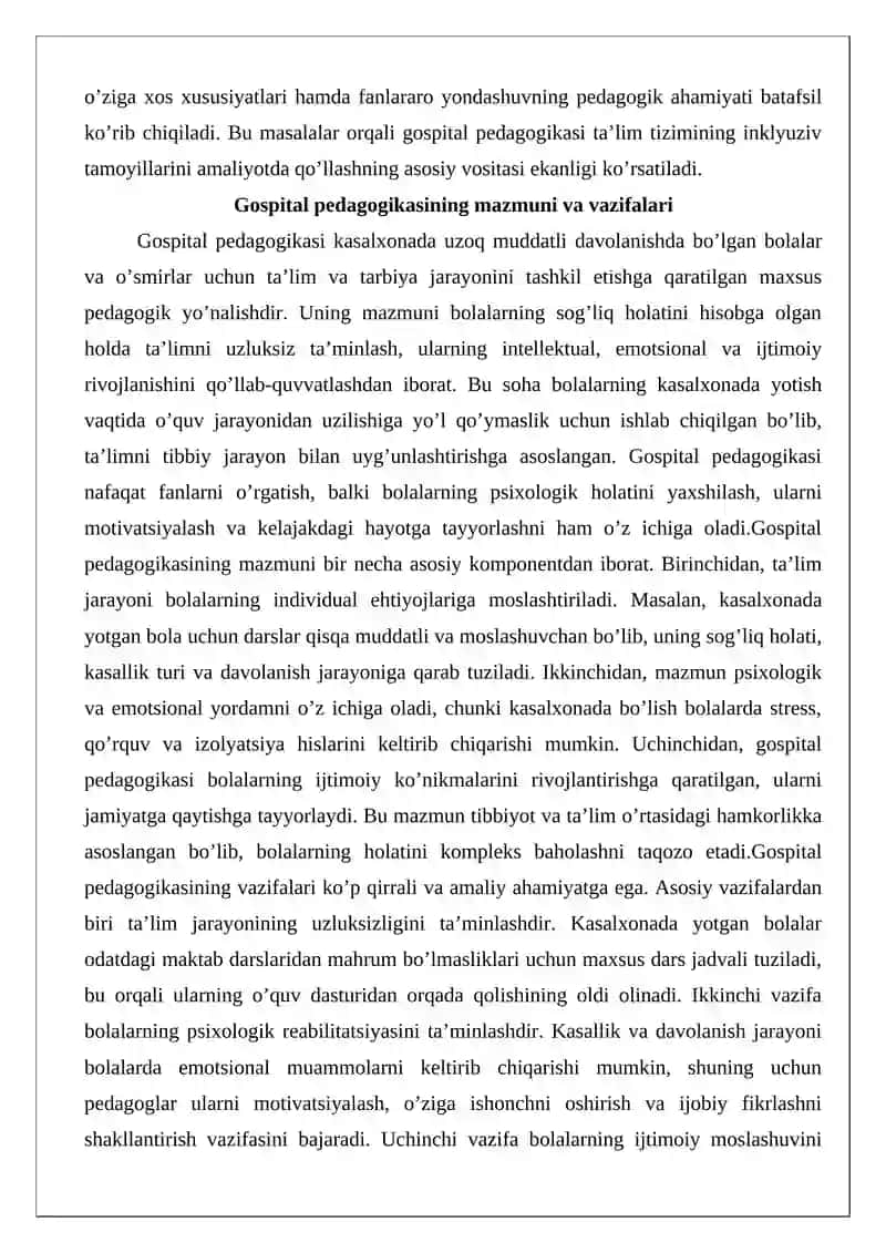 Gospital pedagogikada fanlararo integratsiya 3