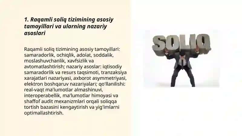 Raqamli soliq tizimining asosiy tamoyillari va ularning samaradorligi 3