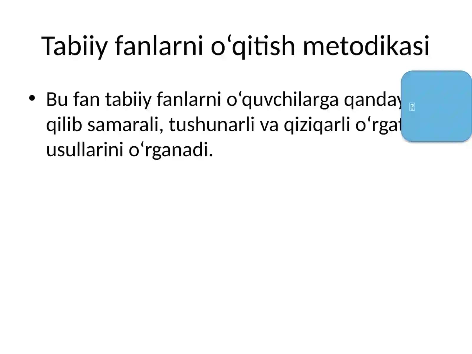 Tabiiy fan va unio‘qitish metodikasi 3