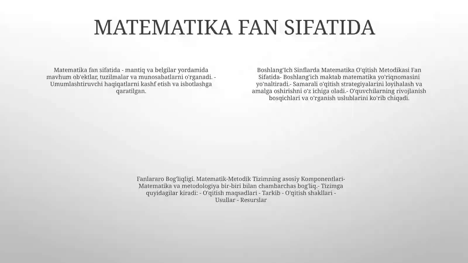 BoshlangʻIch Sinflarda Matematika OʻQitish Metodikasi Fan Sifatida 3