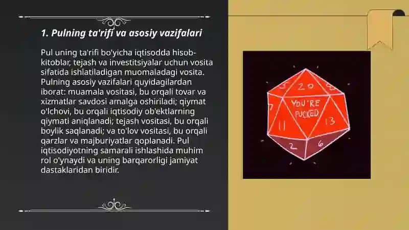 Pulning joriy va kelgusi davridagi qiymatini nazariya asoslari 3