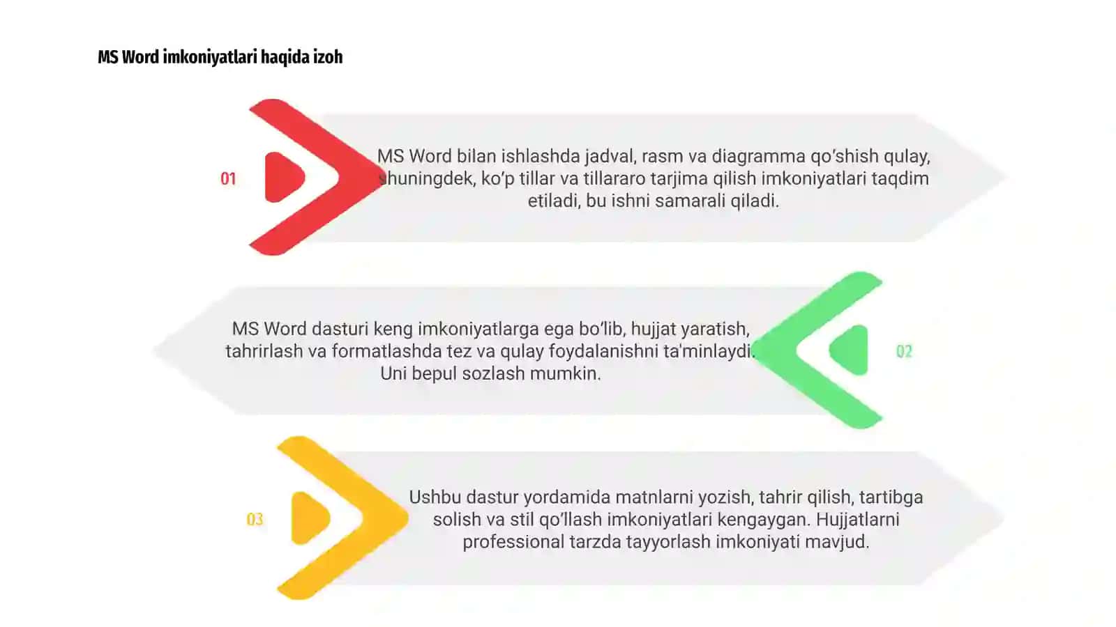 MS Word dasturi imkoniyatlari 3