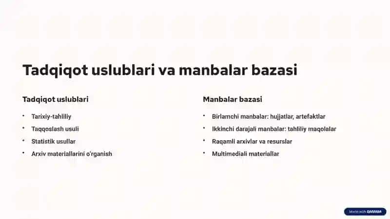 Tarix fani ilmiy tadqiqot ishlarini tashkillashtirish tamoyillari va vazifalari 3