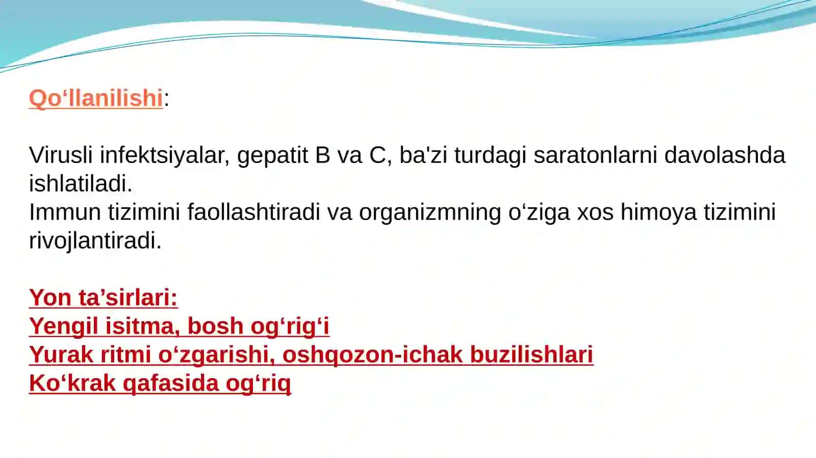 Immun tizimiga ta'sir etuvchi dori vositalari va vitaminlar 3