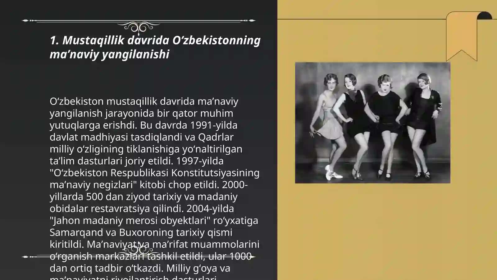 Mustaqillik yillarida Oʻzbekistondagi maʼnaviy va madaniy taraqqiyot 3